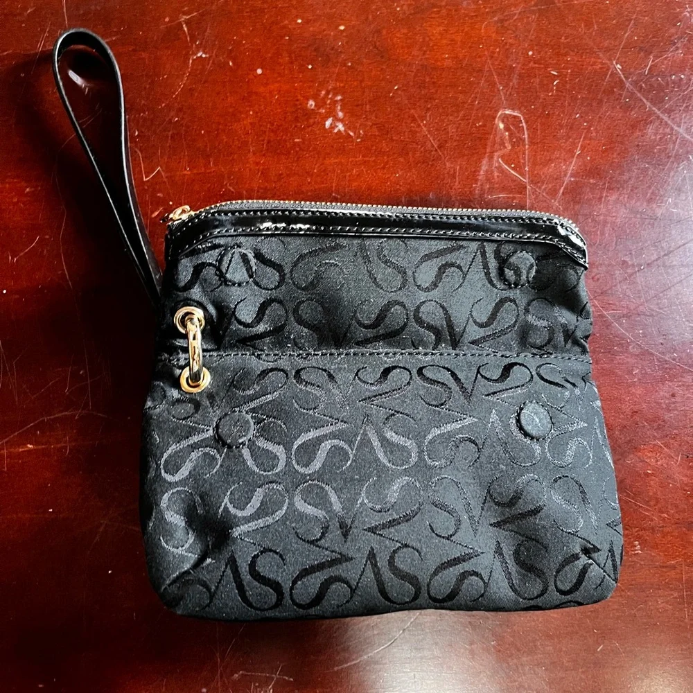 Simply Vera by VERA WANG Black Fabric Signature Clutch Wristlet Evening Bag - Picture 4 of 7
